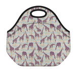 Aztec Giraffe Pattern Print Neoprene Lunch Bag