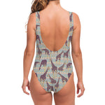 Aztec Giraffe Pattern Print One Piece Swimsuit