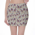 Aztec Giraffe Pattern Print Pencil Mini Skirt