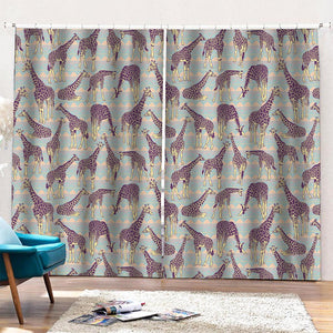 Aztec Giraffe Pattern Print Pencil Pleat Curtains