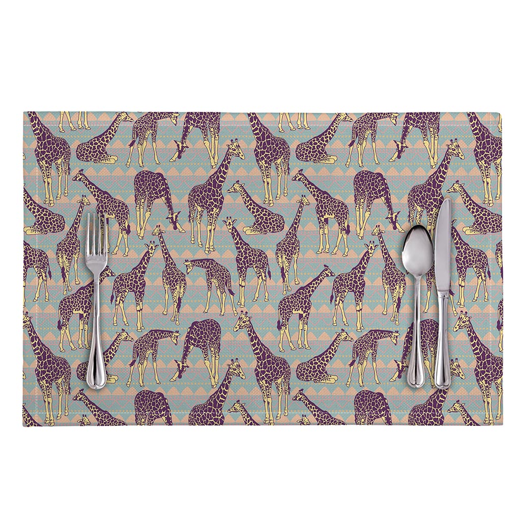 Aztec Giraffe Pattern Print Placemat