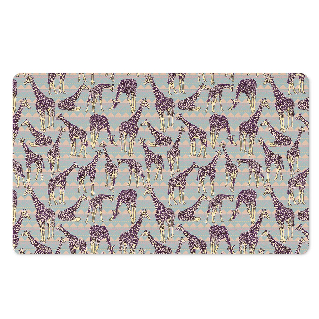 Aztec Giraffe Pattern Print Polyester Doormat