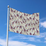 Aztec Giraffe Pattern Print Polyester Flag