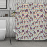 Aztec Giraffe Pattern Print Polyester Shower Curtain