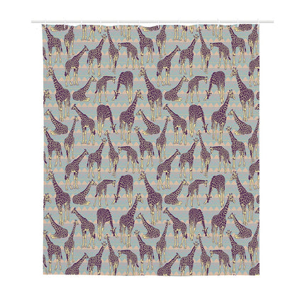 Aztec Giraffe Pattern Print Polyester Shower Curtain
