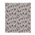 Aztec Giraffe Pattern Print Polyester Shower Curtain