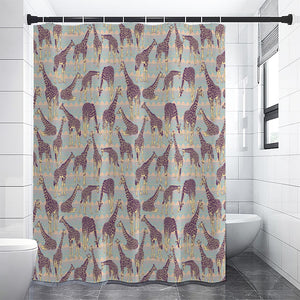 Aztec Giraffe Pattern Print Premium Shower Curtain