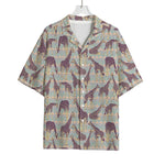 Aztec Giraffe Pattern Print Rayon Hawaiian Shirt