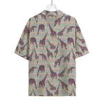 Aztec Giraffe Pattern Print Rayon Hawaiian Shirt