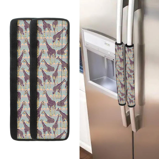 Aztec Giraffe Pattern Print Refrigerator Handle Covers