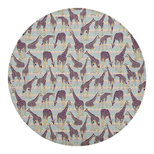 Aztec Giraffe Pattern Print Round Blanket