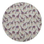 Aztec Giraffe Pattern Print Round Blanket
