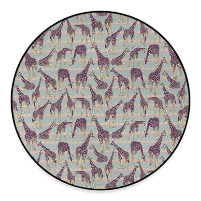Aztec Giraffe Pattern Print Round Floor Mat
