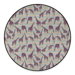 Aztec Giraffe Pattern Print Round Floor Mat