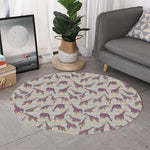 Aztec Giraffe Pattern Print Round Rug