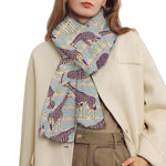 Aztec Giraffe Pattern Print Scarf