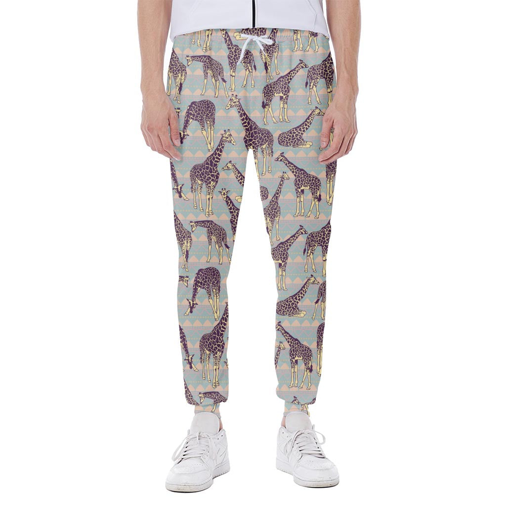Aztec Giraffe Pattern Print Scuba Joggers