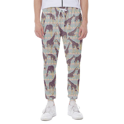 Aztec Giraffe Pattern Print Scuba Joggers