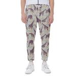 Aztec Giraffe Pattern Print Scuba Joggers