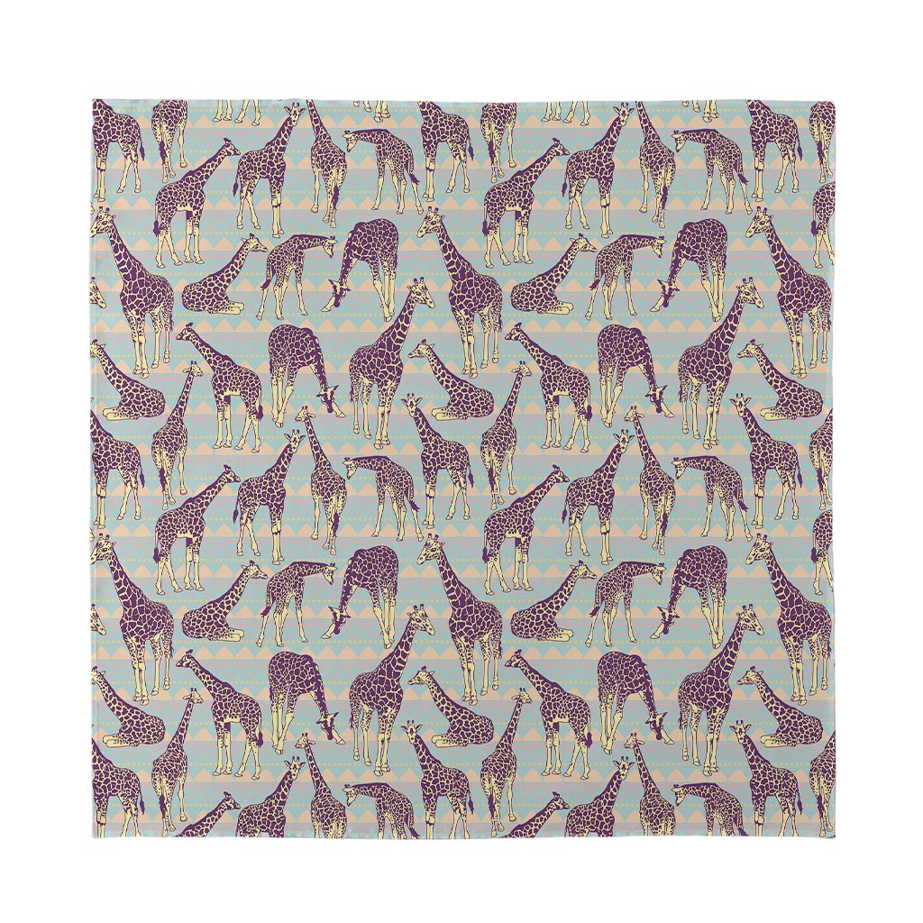 Aztec Giraffe Pattern Print Silk Bandana