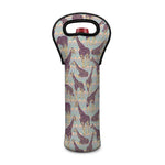 Aztec Giraffe Pattern Print Single Neoprene Wine Tote