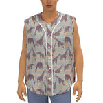 Aztec Giraffe Pattern Print Sleeveless Baseball Jersey