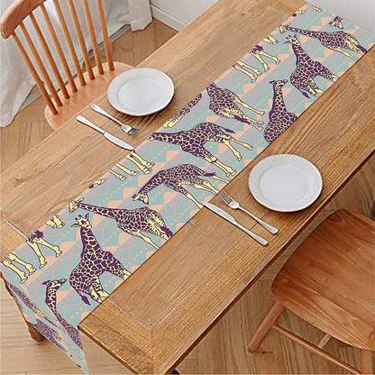 Aztec Giraffe Pattern Print Table Runner