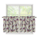 Aztec Giraffe Pattern Print Tier Curtains