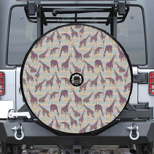 Aztec Giraffe Pattern Print Tire Cover With Camera Hole