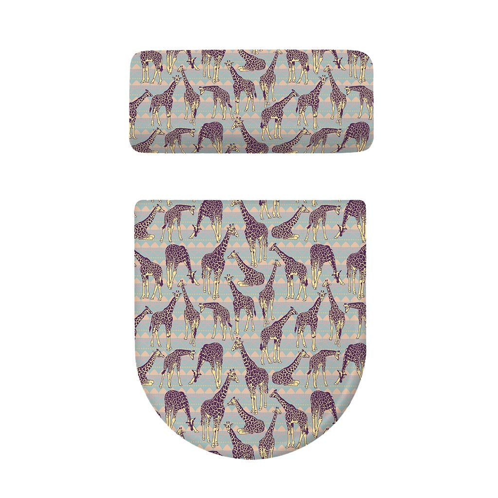 Aztec Giraffe Pattern Print Toilet Lid And Tank Cover Set