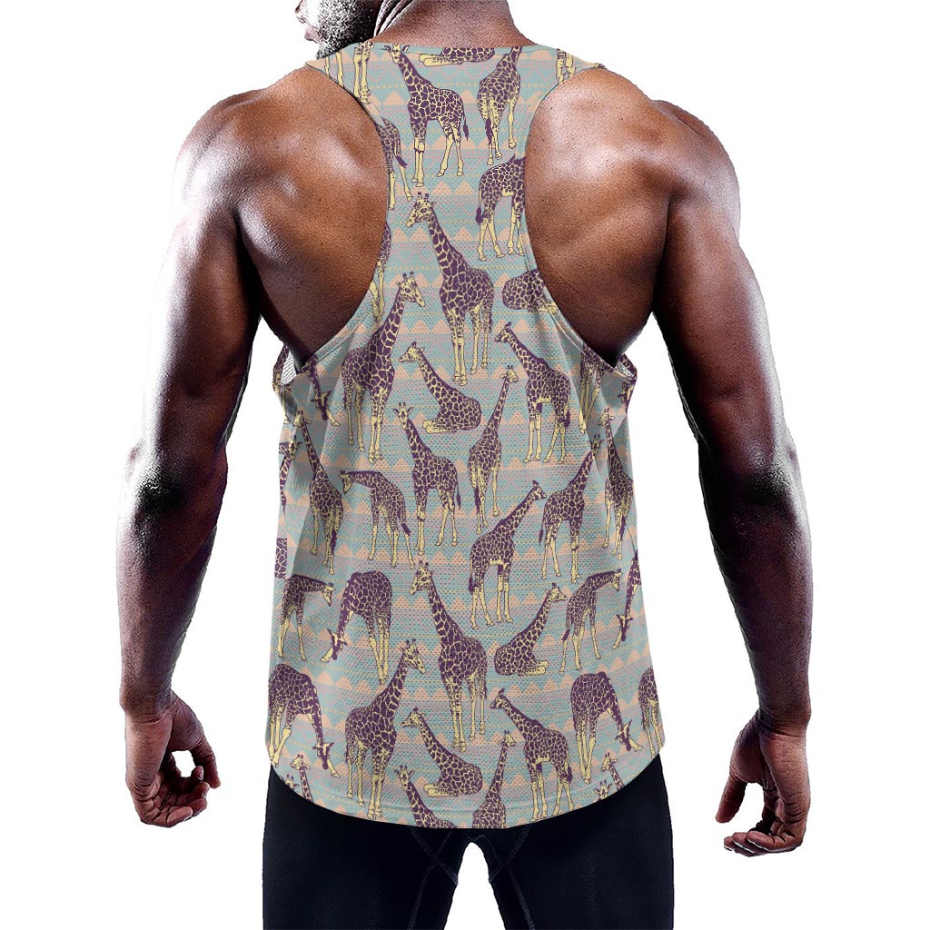 Aztec Giraffe Pattern Print Training Tank Top
