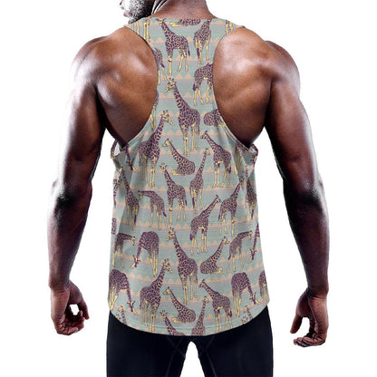 Aztec Giraffe Pattern Print Training Tank Top