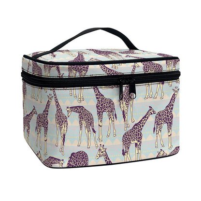 Aztec Giraffe Pattern Print Travel Makeup Bag