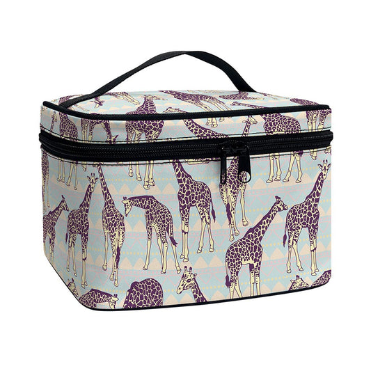 Aztec Giraffe Pattern Print Travel Makeup Bag