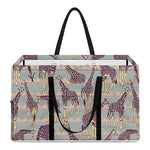 Aztec Giraffe Pattern Print Utility Tote Bag