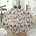 Aztec Giraffe Pattern Print Waterproof Round Tablecloth