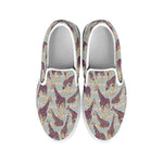 Aztec Giraffe Pattern Print White Slip On Sneakers
