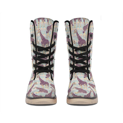 Aztec Giraffe Pattern Print Winter Boots