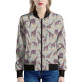 Aztec Giraffe Pattern Print Women's Bomber Jacket