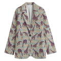 Aztec Giraffe Pattern Print Women's Cotton Blazer