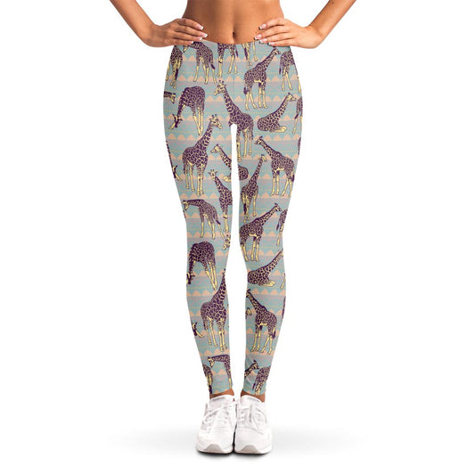 Aztec Giraffe Pattern Print Women's Leggings
