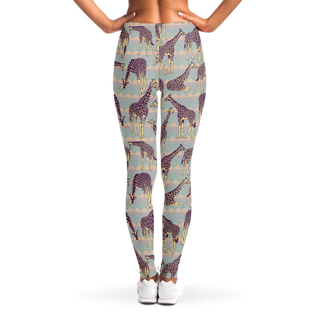 Aztec Giraffe Pattern Print Women's Leggings