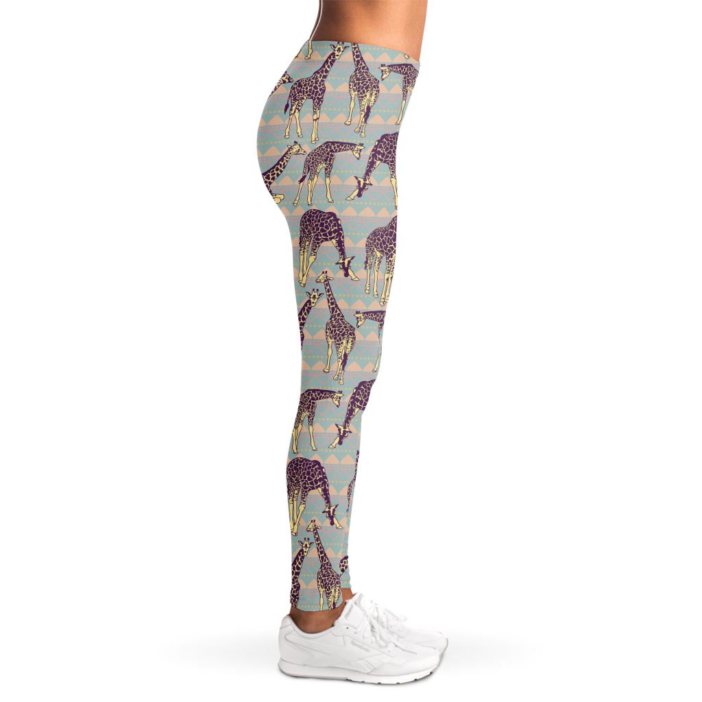 Aztec Giraffe Pattern Print Women's Leggings
