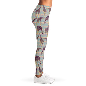 Aztec Giraffe Pattern Print Women's Leggings