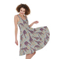 Aztec Giraffe Pattern Print Sleeveless Knee Length Dress