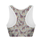 Aztec Giraffe Pattern Print Women's Sports Bra