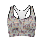 Aztec Giraffe Pattern Print Women's Sports Bra