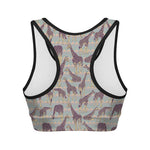 Aztec Giraffe Pattern Print Women's Sports Bra