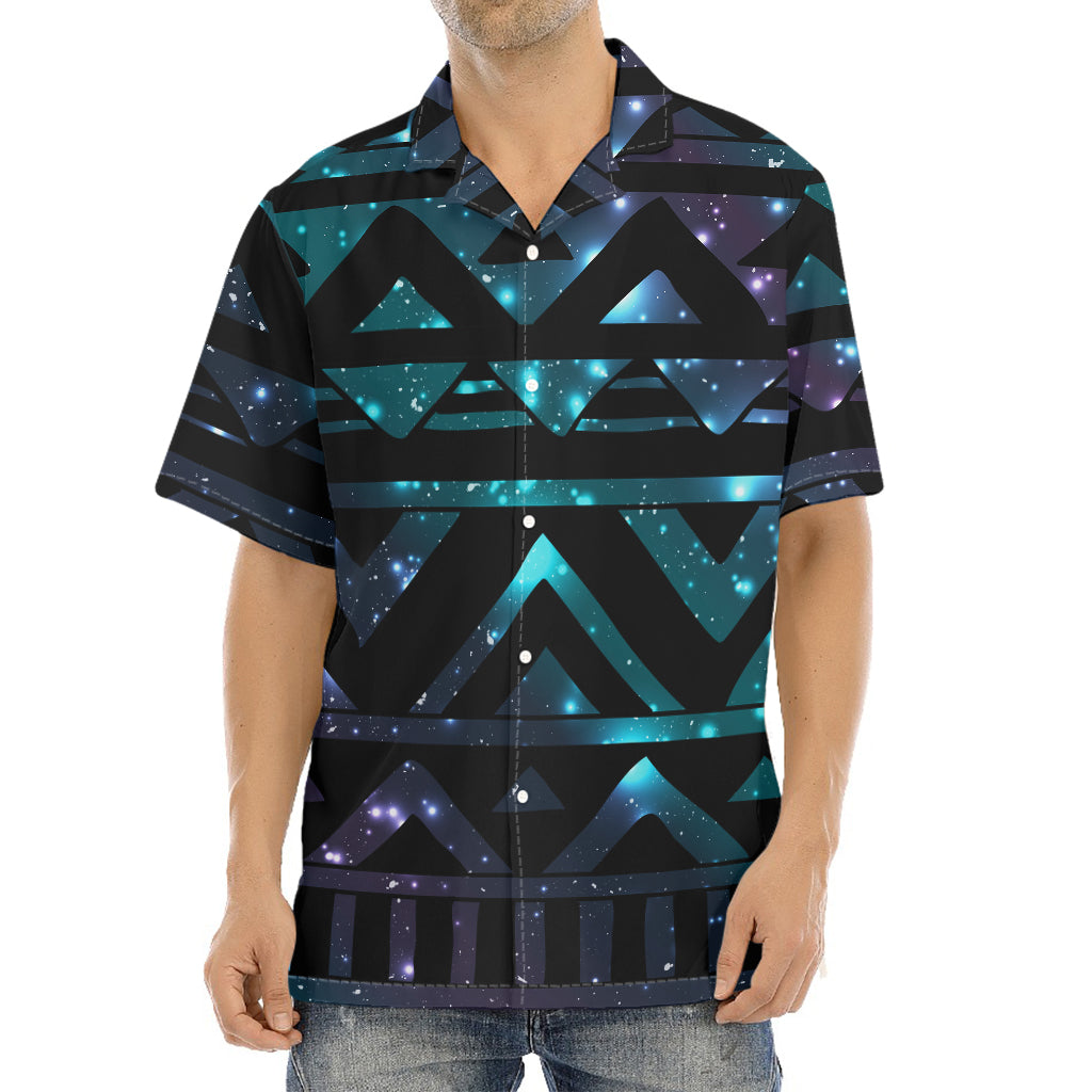 Aztec Tribal Galaxy Pattern Print Aloha Shirt