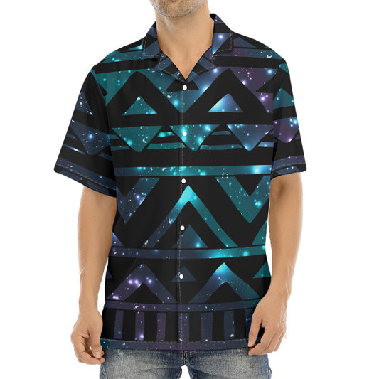 Aztec Tribal Galaxy Pattern Print Aloha Shirt